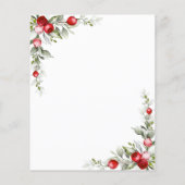 バジェットエレガントグリーンリー冬ブライダルシャワーフライヤー (裏面)