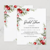 バジェットエレガントグリーンリー冬ブライダルシャワーフライヤー (正面/裏面)