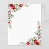 バジェットエレガントグリーンリー冬ブライダルシャワーフライヤー (裏面)