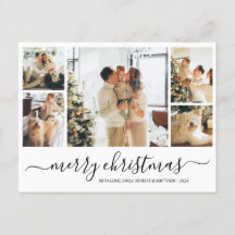 バジェットエレガントコラージクリスマスホリディポストカード