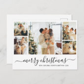 バジェットエレガントコラージクリスマスホリディポストカード シーズンポストカード (正面/裏面)