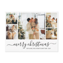 バジェットエレガントコラージクリスマスホリディポストカード