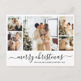 バジェットエレガントコラージクリスマスホリディポストカード シーズンポストカード