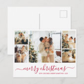 バジェットエレガントコラージクリスマスホリディポストカード シーズンポストカード (正面/裏面)