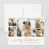 バジェットエレガントコラージクリスマスホリディポストカード シーズンポストカード (正面/裏面)