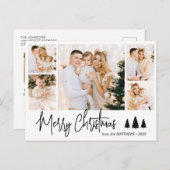 バジェットエレガントコラージュ5フォトクリスマスポストカード シーズンポストカード (正面/裏面)