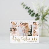 バジェットエレガントコラージュ5フォトクリスマスポストカード シーズンポストカード (スタンド正面)