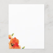 バジェットエレガントゴールデンポピー赤ちゃんシャワー招待状 (裏面)