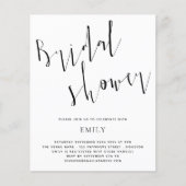 バジェットエレガントスクリプトブライダルシャワー招待 (正面)
