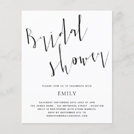 バジェットエレガントスクリプトブライダルシャワー招待