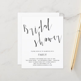 バジェットエレガントスクリプトブライダルシャワー招待