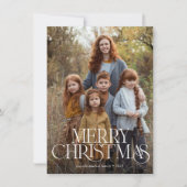 バジェットエレガントタイプフルフォトメリークリスマス シーズンカード (正面)