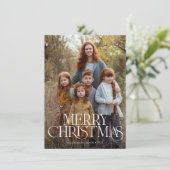 バジェットエレガントタイプフルフォトメリークリスマス シーズンカード (スタンド正面)