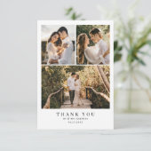 バジェットエレガントダスティピンクのモノグラム結婚写真 サンキューカード (スタンド正面)