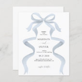 バジェットエレガントダスティブルーボウモノグラム結婚ズ (正面/裏面)