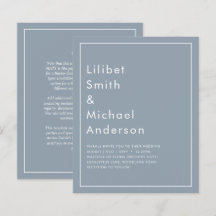 バジェットエレガントダスティブルーモノクロ結婚ーズ