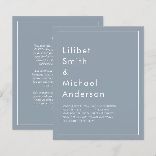 バジェットエレガントダスティブルーモノクロ結婚ーズ (正面/裏面)