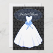 バジェットエレガントダマスクブライダルシャワー 招待状 (正面)