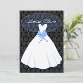 バジェットエレガントダマスクブライダルシャワー 招待状 (スタンド正面)