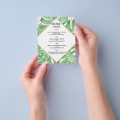 バジェットエレガントトロピカル結婚メニュー。 チラシ (手)