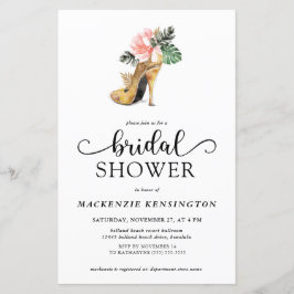 バジェットエレガントトロピカル金ゴールドヒールブライダルシャワー