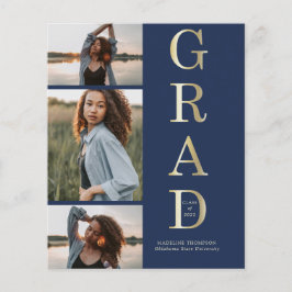 バジェットエレガントネイビーブルー金ゴールド3写真卒業