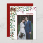 バジェットエレガントパインガーランドのクリスマスフォト (正面/裏面)