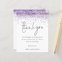 バジェットエレガントパープルグリッター結婚ズ・サンキュー