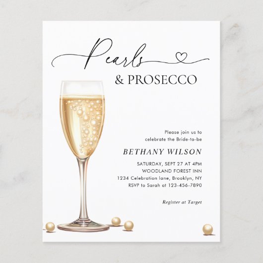 バジェットエレガントパールとプロセッコブライダルシャワー (正面)