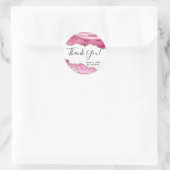 バジェットエレガントピンクアゲートありがとう ラウンドシール (バッグ)