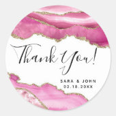バジェットエレガントピンクアゲートありがとう ラウンドシール (正面)