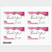 バジェットエレガントピンクアゲートありがとう 長方形シール (シート)