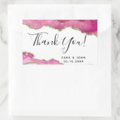 バジェットエレガントピンクアゲートありがとう 長方形シール (バッグ)