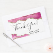 バジェットエレガントピンクアゲートありがとう 長方形シール (封筒)