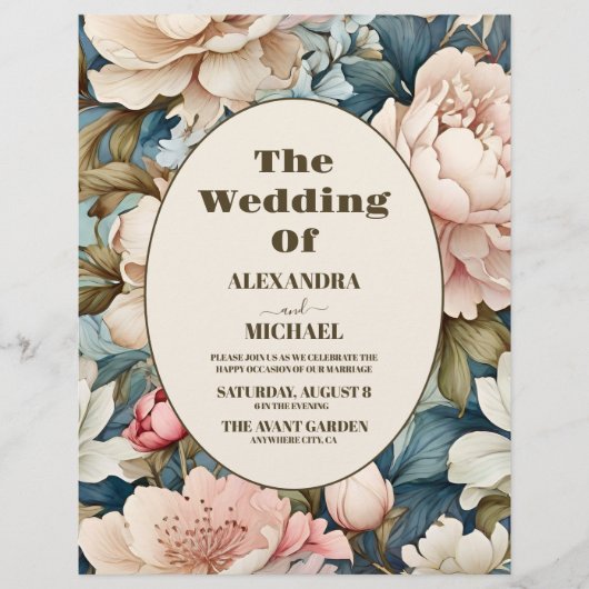 バジェットエレガントピンクフローラ結婚ズ チラシ (正面)