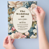 バジェットエレガントピンクフローラ結婚ズ チラシ (手)