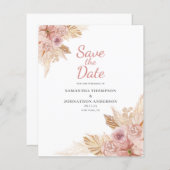 バジェットエレガントピンクボホフローラ日付の保存 (正面/裏面)