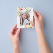 バジェットエレガントピンクローズフローラサンキューカード チラシ (手)