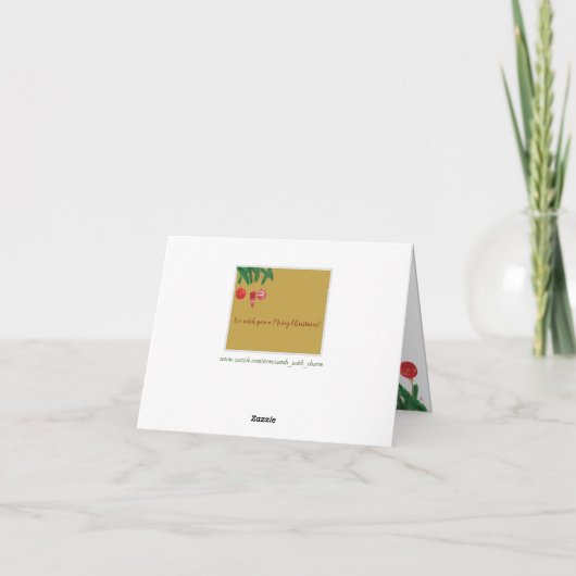 バジェットエレガントフォトコラージュ金ゴールドメリークリスマス シーズンカード (裏面)