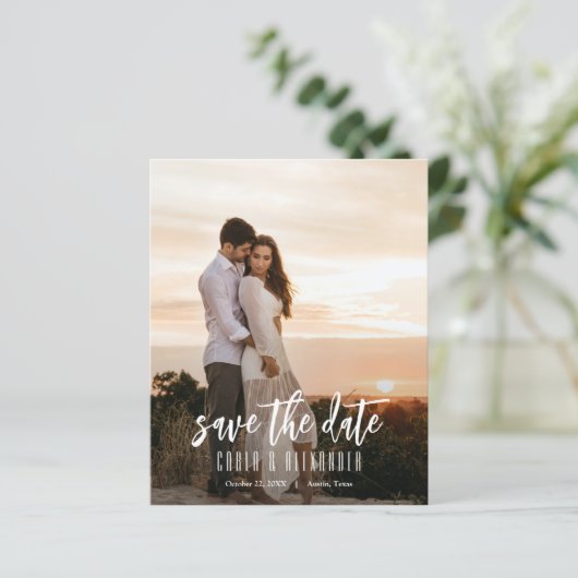 バジェットエレガントフォトQRコード結婚式の日付を保存 (スタンド正面)