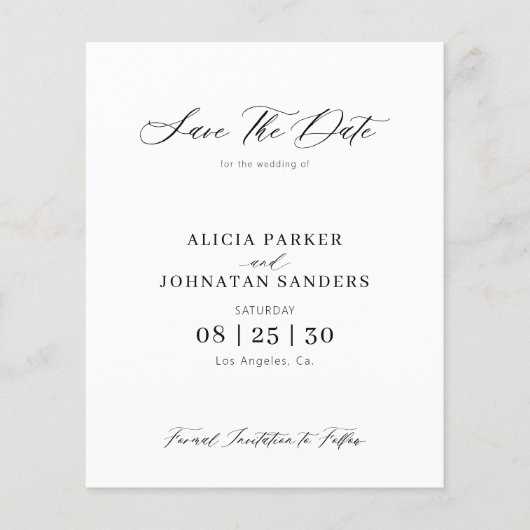 バジェットエレガントフォトQRコード結婚式の日付を保存 (正面)