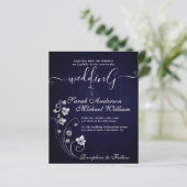 バジェットエレガントフラワーズホワイト結婚式招待状 (スタンド正面)