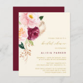 バジェットエレガントフラワーブライダルシャワー招待 (正面/裏面)