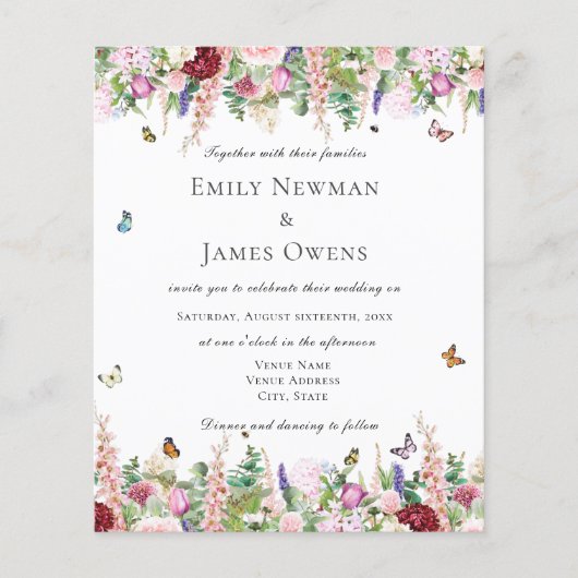 バジェットエレガントフローラと蝶結婚の (正面)