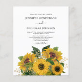 バジェットエレガントフローラひまわり結婚式招待状 (正面)