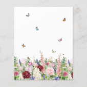 バジェットエレガントフローラカップルシャワー招待状 (裏面)