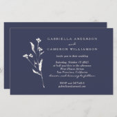 バジェットエレガントフローラネイビーブルーアイボリー結婚ズ (正面/裏面)