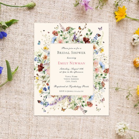 バジェットエレガントフローラバタフライブライダルシャワー