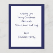 バジェットエレガントフローラブルーピースクリスマスカード (裏面)