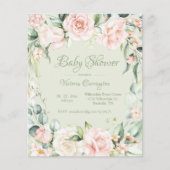 バジェットエレガントフローラベビーシャワー招待状 (正面)